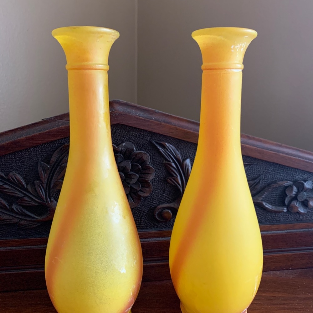 Hazel-Atlas rare vintage set ‘40s vases❣️